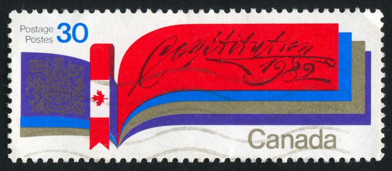 CANADA - CIRCA 1982: stamp printed by Canada, shows Canada flag, circa 1982