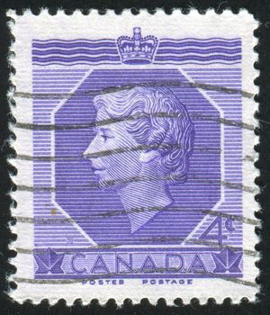 CANADA - CIRCA 1953: stamp printed by Canada, shows Queen Elizabeth II, circa 1953