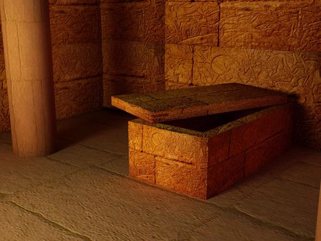 High resolution image interior pyramid. Egyptian room inside an egyptian temple.