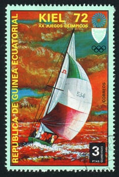 EQUATORIAL GUINEA - CIRCA 1972: 1972 Summer Olympics, officially known as the Games of the XX Olympiad, were an international multi-sport event held in Munich, circa 1972.