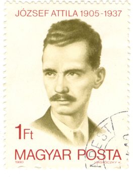 Stamp Joseph Attila. The known Hungarian poet and the writer.