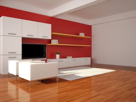 High resolution image interior. 3d illustration modern interior. Living room.