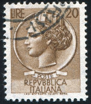 ITALY - CIRCA 1953: stamp printed by Italy, shows Female head, circa 1953