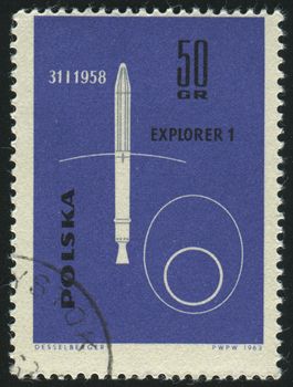 POLAND - CIRCA 1963: stamp printed by Poland, shows spacecraft, circa 1963.