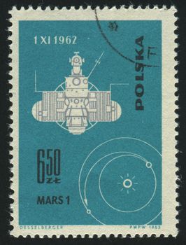 POLAND - CIRCA 1963: stamp printed by Poland, shows spacecraft, circa 1963.