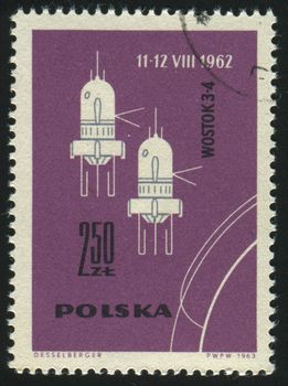 POLAND - CIRCA 1963: stamp printed by Poland, shows spacecraft, circa 1963.