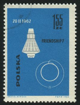 POLAND - CIRCA 1963: stamp printed by Poland, shows spacecraft, circa 1963.