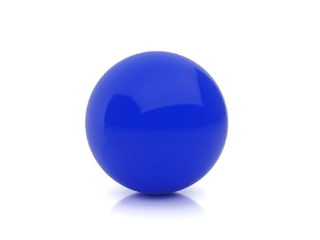 High resolution image blue sphere. 3d illustration over  white backgrounds.