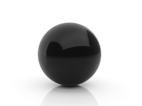 High resolution image black sphere. 3d illustration over  white backgrounds.