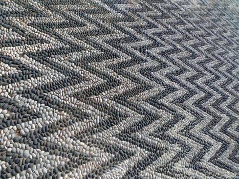 mosaic floor zig zag details black and white