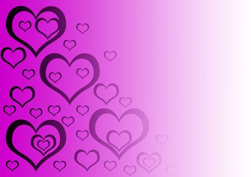 gradient background with purple hearts on it