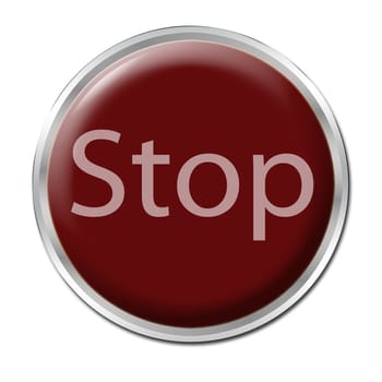 Red button with the word "Stop"