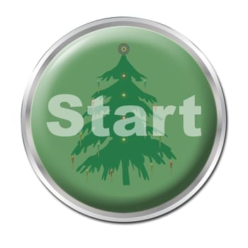 a green button starting your christmas spell