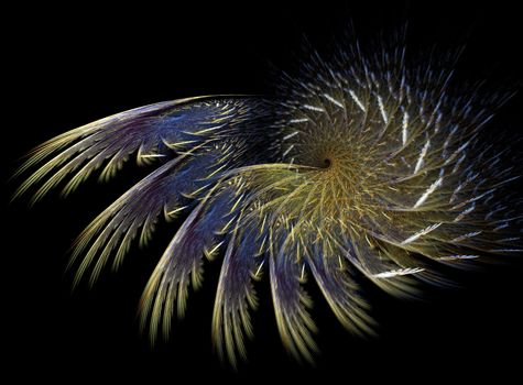 abstract spiral flame on the black background