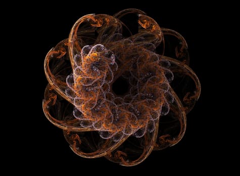 abstract spiral flame on the black background