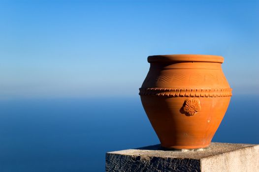 Vase overlooking Mediterranean sea