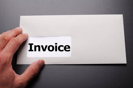 invoice mail concept with envelop showing business