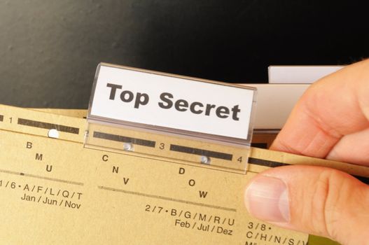 top secret folder or file in a business office