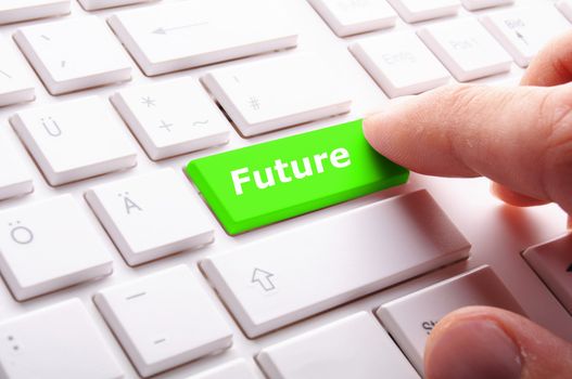 future key or keyboard showing forecast or investment concept