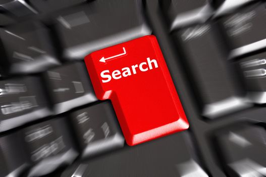 internet search concept with word and key on keyboard