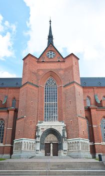 The famous Uppsala cathedral in Sweden - the largest church in Scandinavia 
