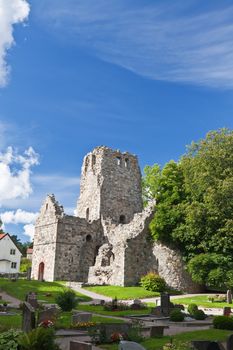 a viking church remain near uppsala in Sweden 