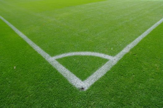 soccer field close-ups of markings of the field