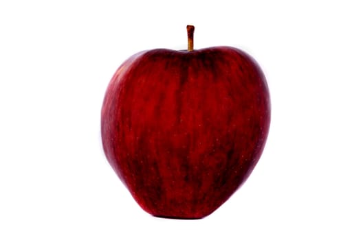 A red apple isolated on a white background.