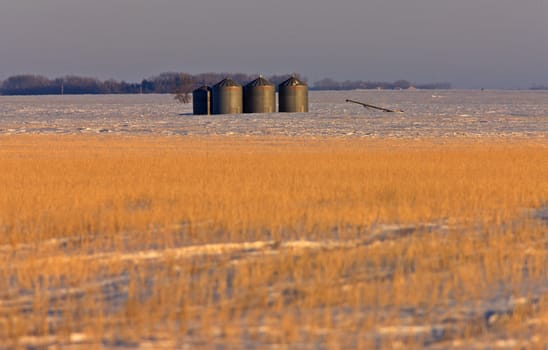 Granary and Stubble Field Saskatchewan