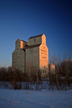 Old Grain Elevator Saskatchewan in Winter