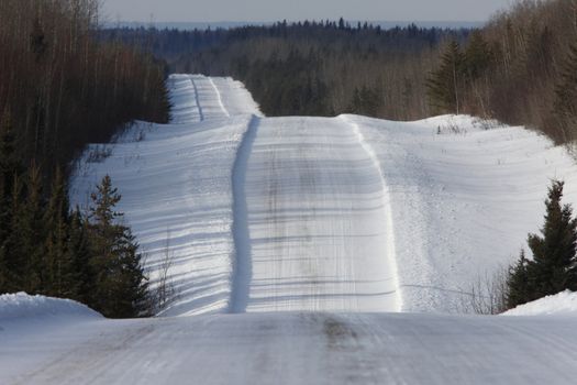 Northern Road in Winter Canada