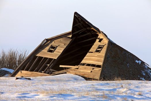 Old Barn in Winter Saskatchewan