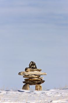 Inukshuk in Winter Canada