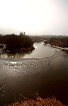 Misty Morning Lake  in Spring Saskatchewan