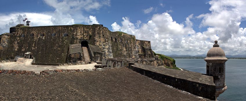 El Morro fort located in Old San Juan Puerto Rico is a popular tourist destination.