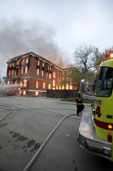 Fire in Building Saskatchewan