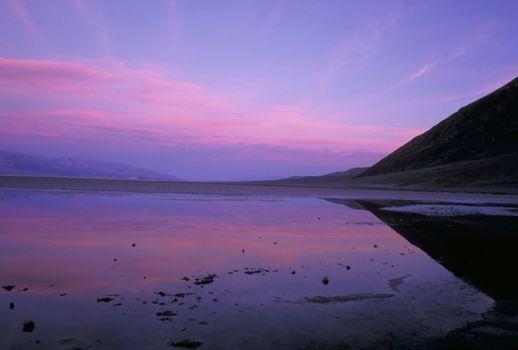 Sunrise at Badwater in Death Valley, California