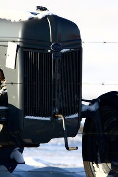 Tractor in the snow Canada