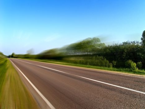 Countryside road with blue sky