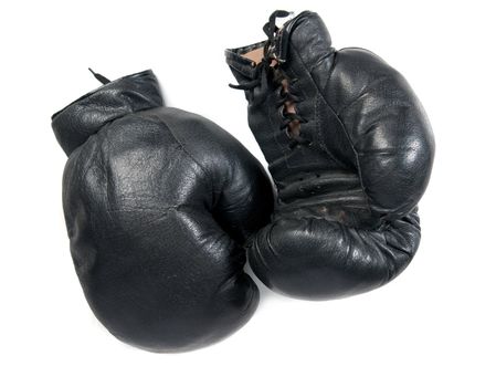 Boxing gloves on a white background close up