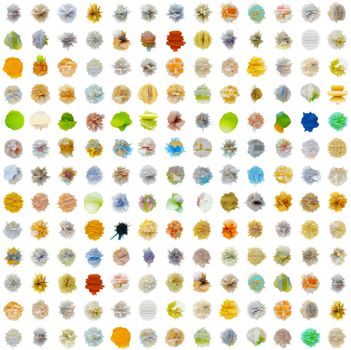 Seamless texture - a set of colored abstract substances on white