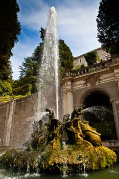 Detail of the luxury Villa d'Este in Tivoli, close to Rome - Italy