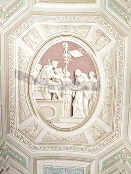 Vatican Museums, Rome, Italy: example of painting restoration technique