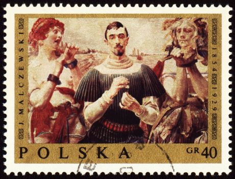 POLAND - CIRCA 1960s: a stamp printed in Poland, shows picture of Polish painter Jacek Malczewski (1854-1929), circa 1960s
