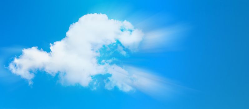 Beautiful blue sky with alone cloud