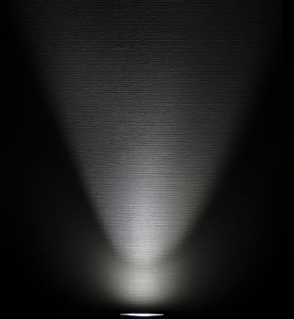 White Light Beam from Projector on Black Background