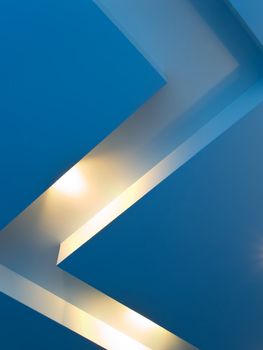 Blue ceiling with halogen lights