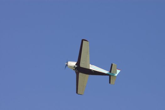 view of a small aircraft with retractable undercarriage after takeoff