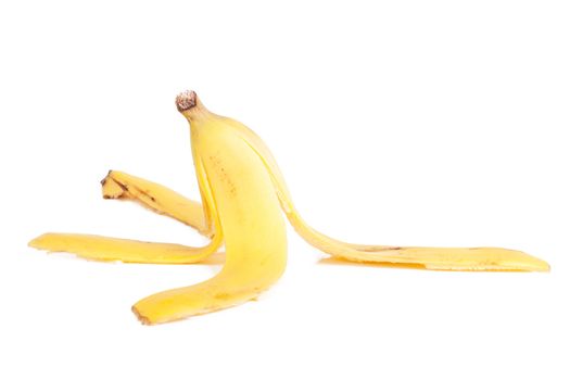 Banana peel. Concept for banana booby trap to make someone slip and fall.