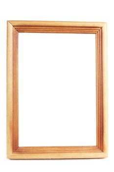 Blank wooden frame isolated over white